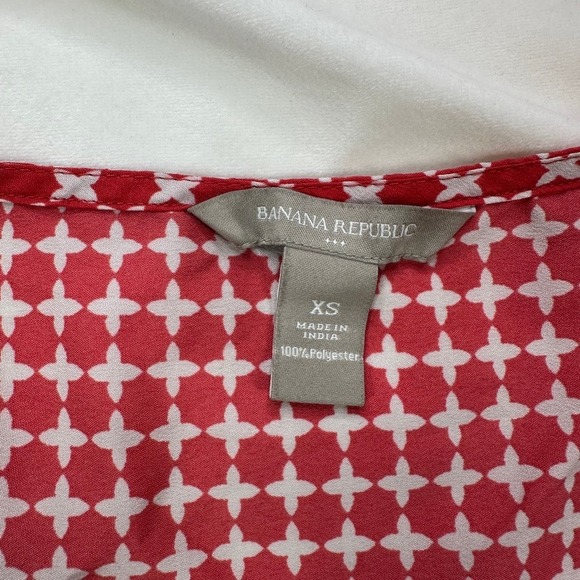 Banana Republic‎ XS Sleeveless Tank Top Red Orange Floral Print Blouse - Picture 6 of 14